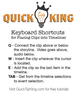 placing clips keyboard quick guide